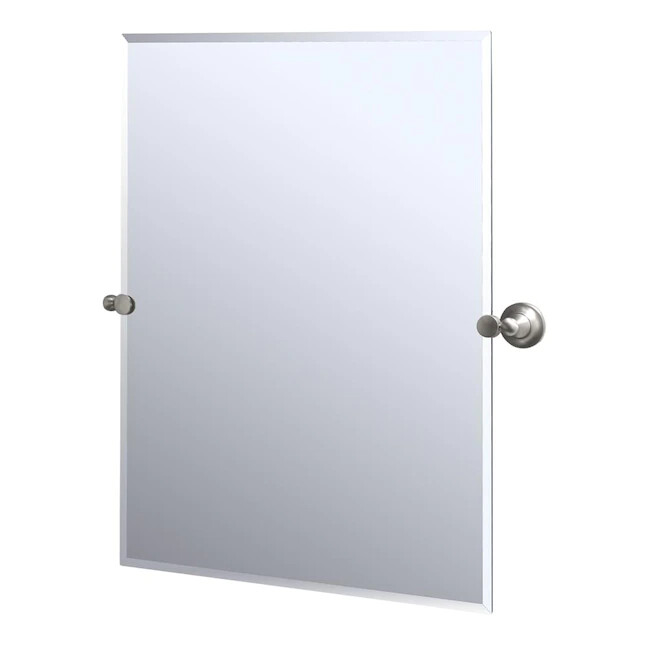 Gatco Tiara 28'' W x 31.5 H Satin Nickel Rectangular Frameless Bathroom Mirror