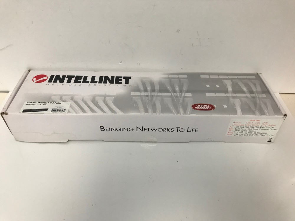 INTELLINET NETWORKS SOLUTIONS P48T-KDA 513579 CATE5E PATCH PANEL 48 PORT UTP 2U