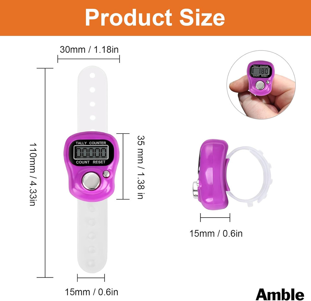 12 Pack Electronic Finger Counter, 5 Digit LCD Electronic Digital Display