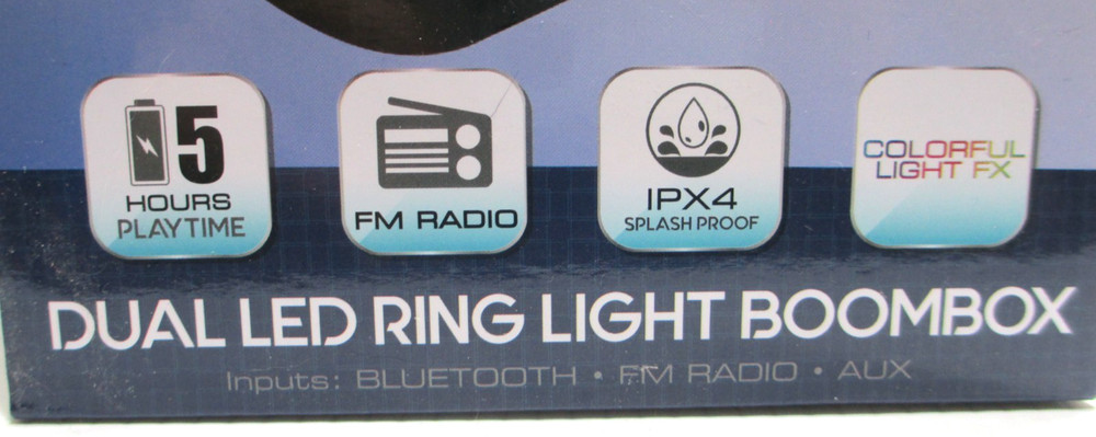 Fisher Dual LED Ring Light Boombox Bluetooth True Wireless