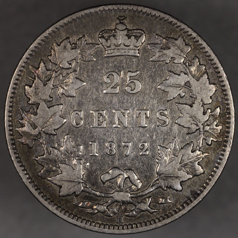 1872 H Canada Silver 25 Cents