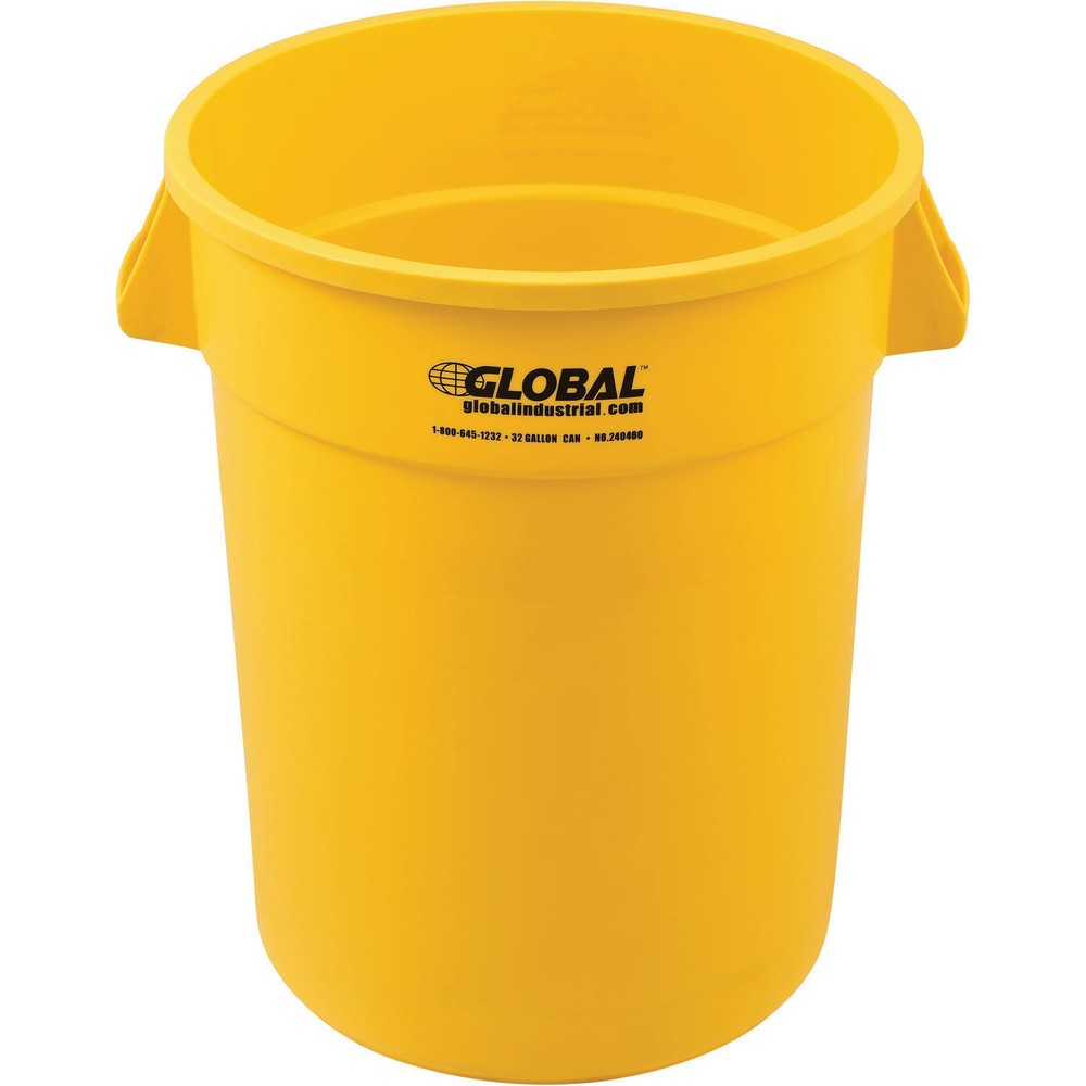 Global Industrial 32 Gallon Garbage Can Yellow No Lid
