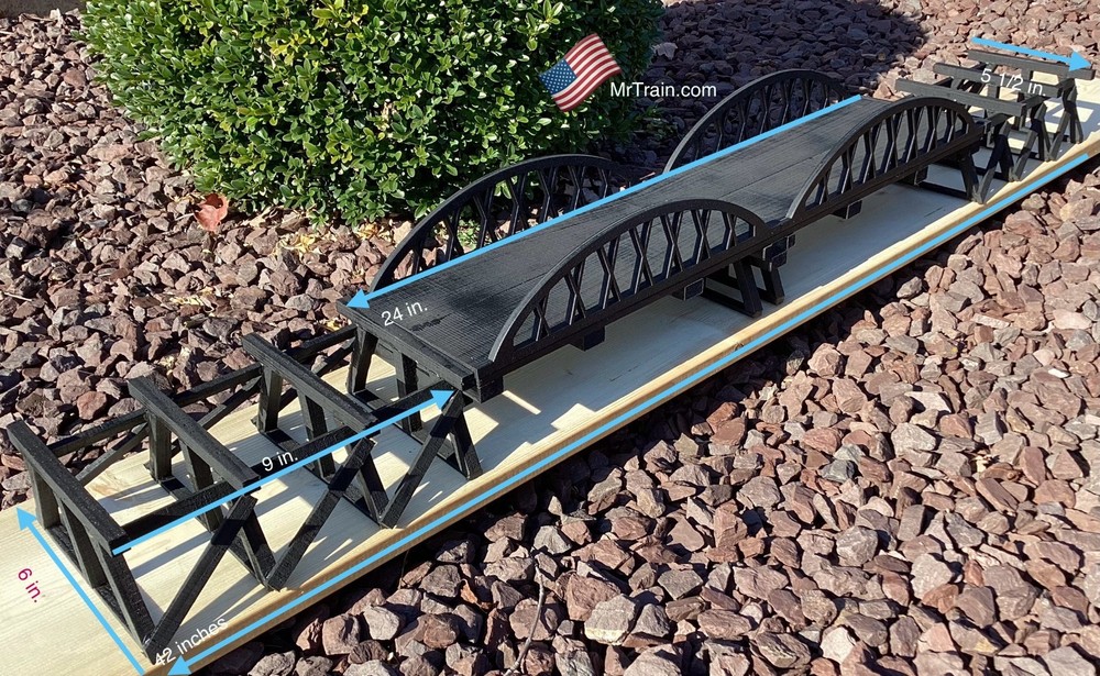 G Scale/Gauge Model Train 42 Inch Double Bowstring Bridge & Trestle