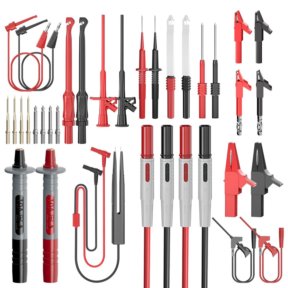 33PCS Multimeter Test Leads Kit with Replaceable Precision Probes Set, Wire-P...