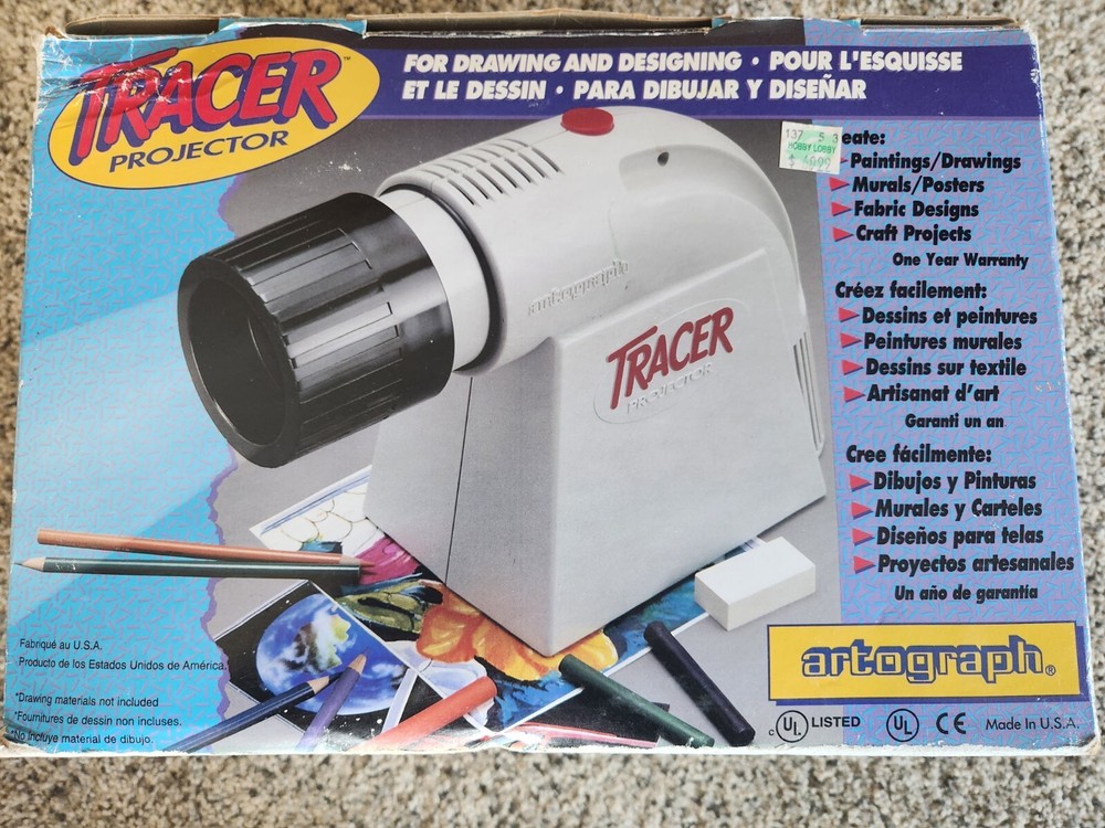 Autograph Tracer Projector Enlarger for Drawing Original Box Instructions