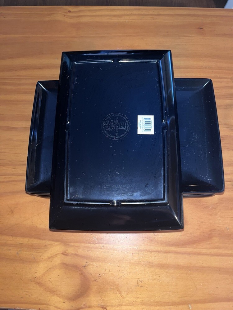Thunder Group 47128BK 12-1/2" x 8" Melamine Rectangular Tray - Black - 1pc