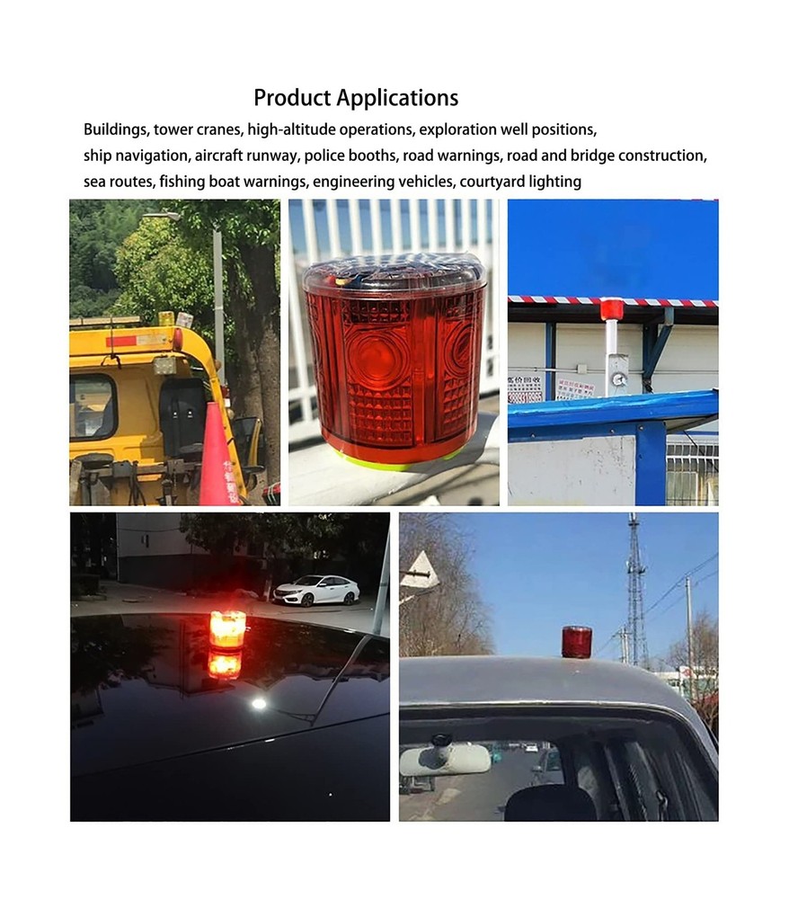 Solar Strobe Warning Light, with Strong Magnetic Base High Bright L... Fast Ship