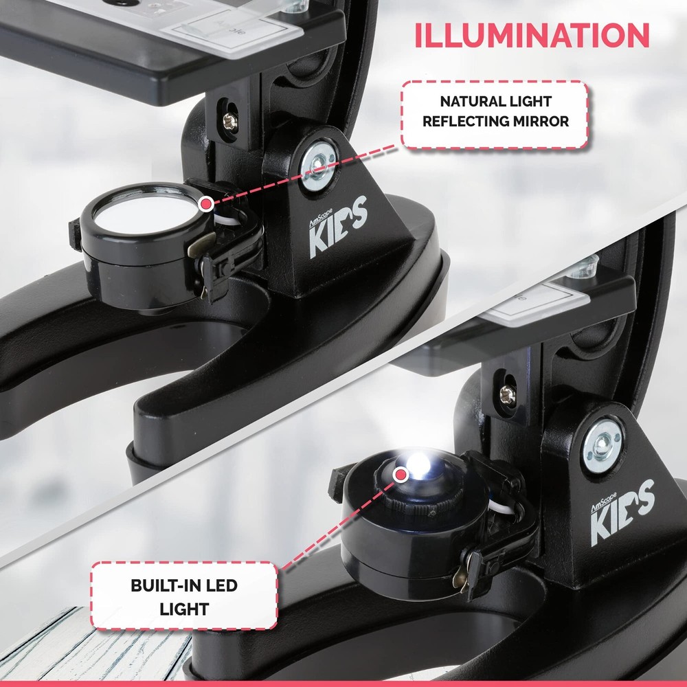 AMSCOPE Kids Microscope Set 48 Piece 120X - 1200X NEW