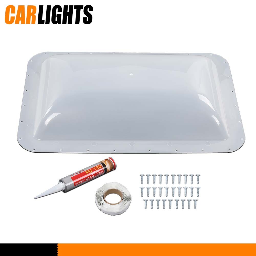 RV Skylight Cover Exterior 17.8"X 25.8"X 4.5" Camper Skylight White Plastic New
