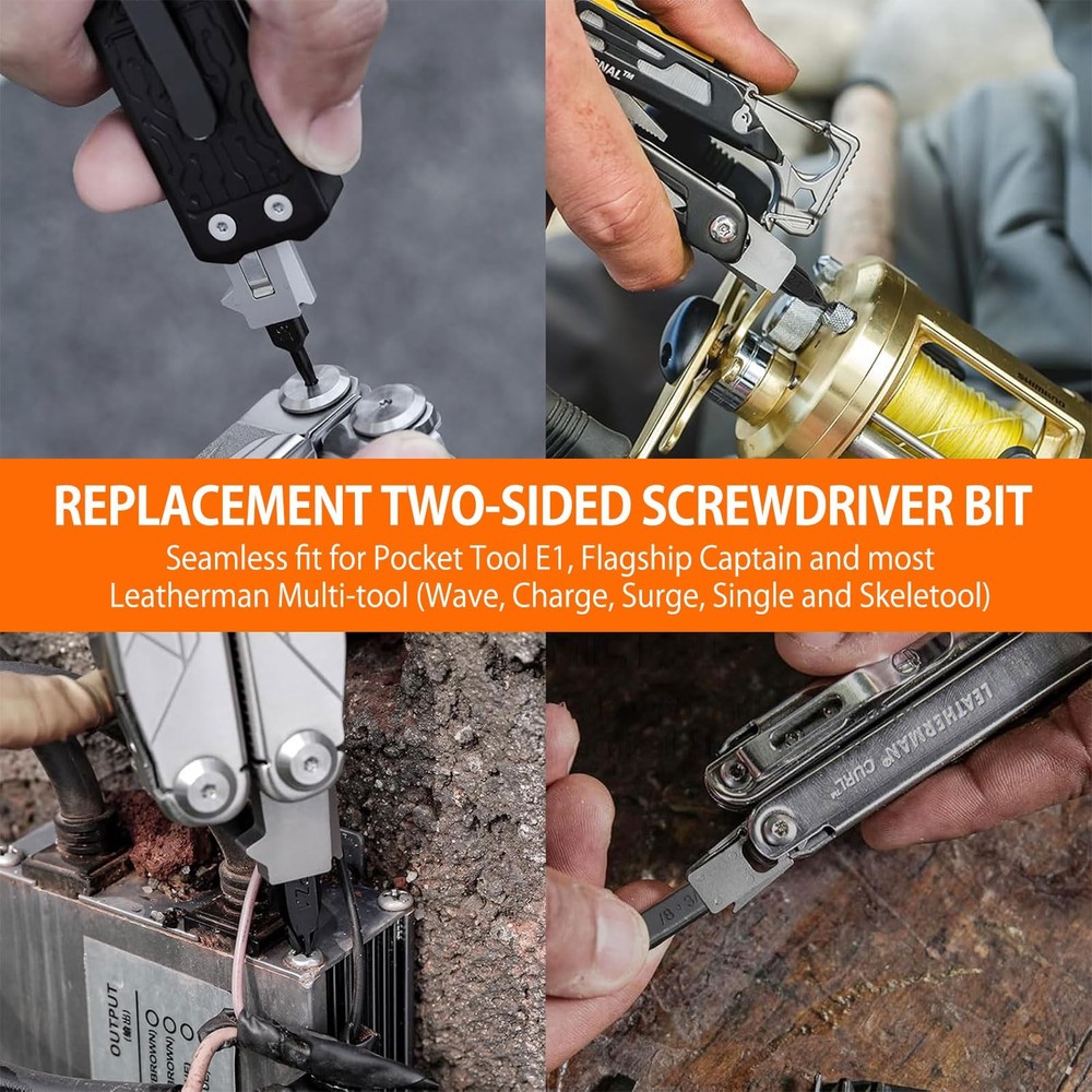 NexTool 10 Pack Replacement DoubleEnded Screwdriver Bit for Leatherman MultiT...