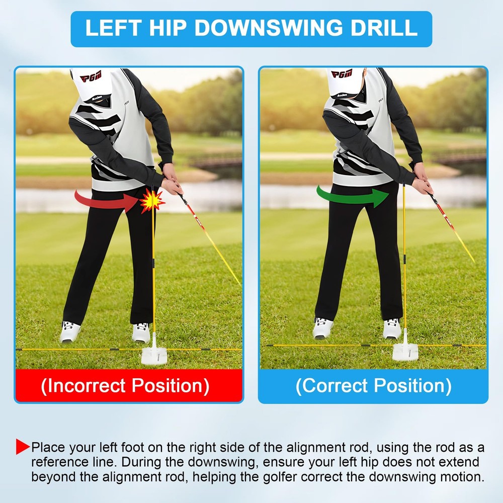 Golf Alignment Stick Holder Set - Golf Swing Training Aid for Aiming, Putting...
