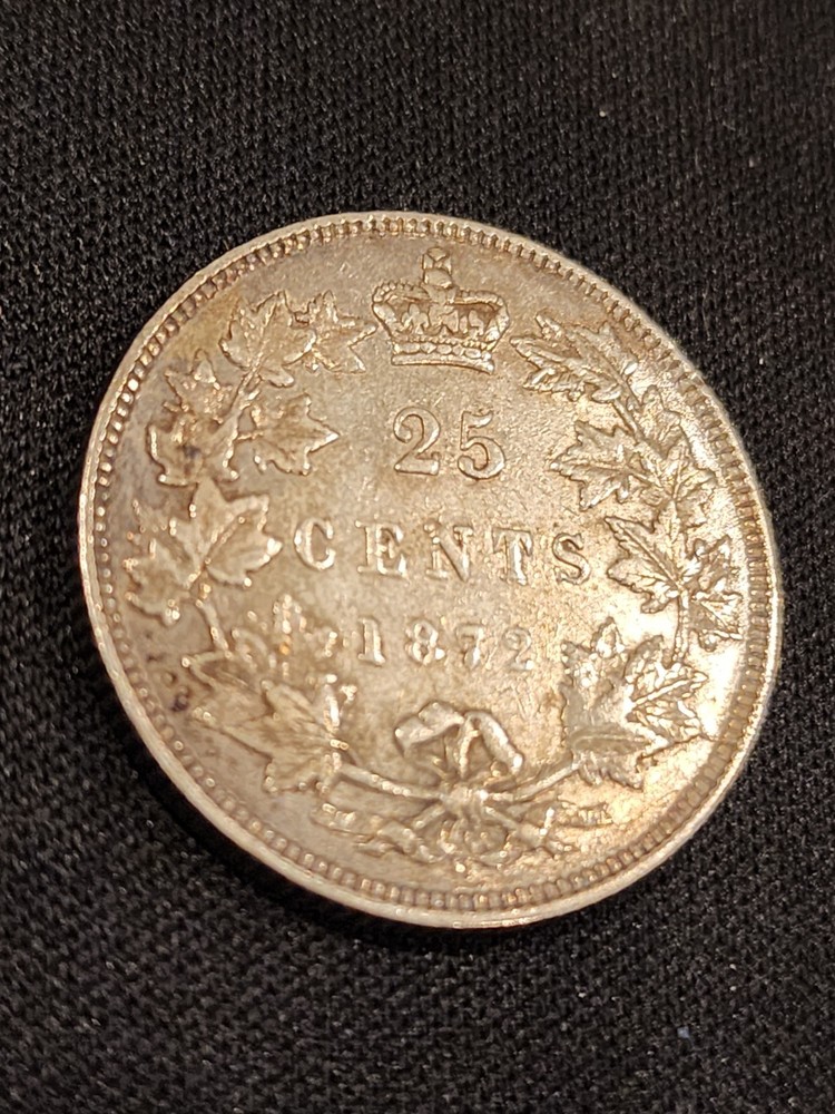 1872H Canada 25 Cents Silver Coin