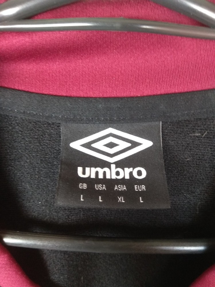 Burnley Training Jacket Long Sleeve Black Umbro Polyester Mens Size L ig93