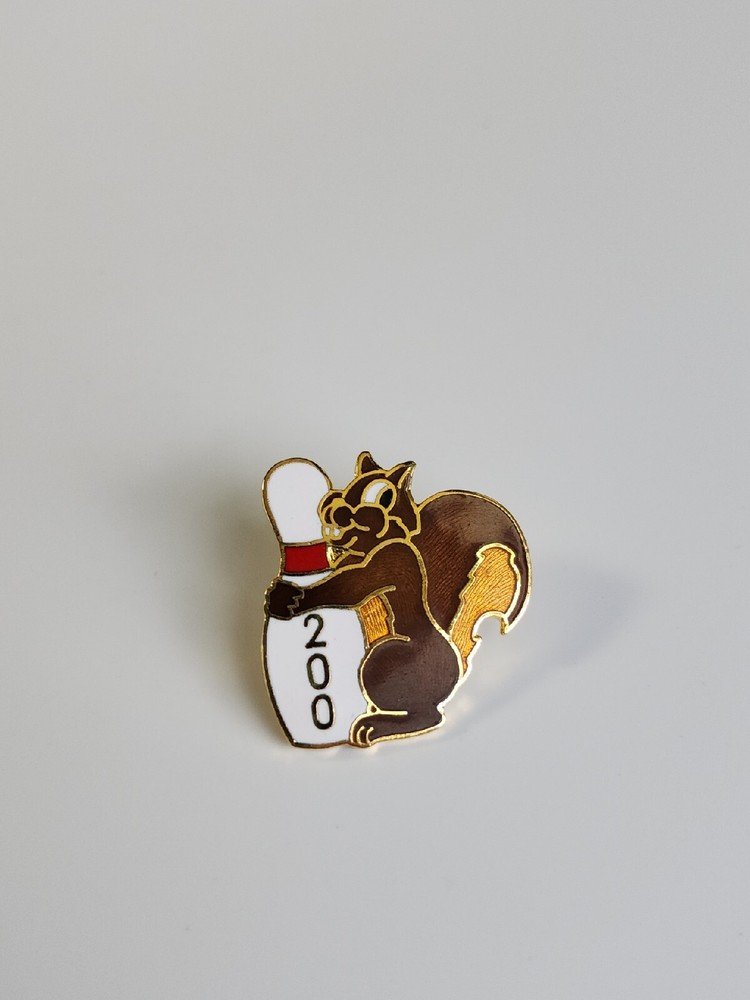 Squirrel 200 Bowling Lapel Pin