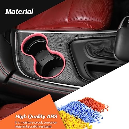 Front Cup Holder Cover Trim Interior Accessories Compatible with 2015 Pink