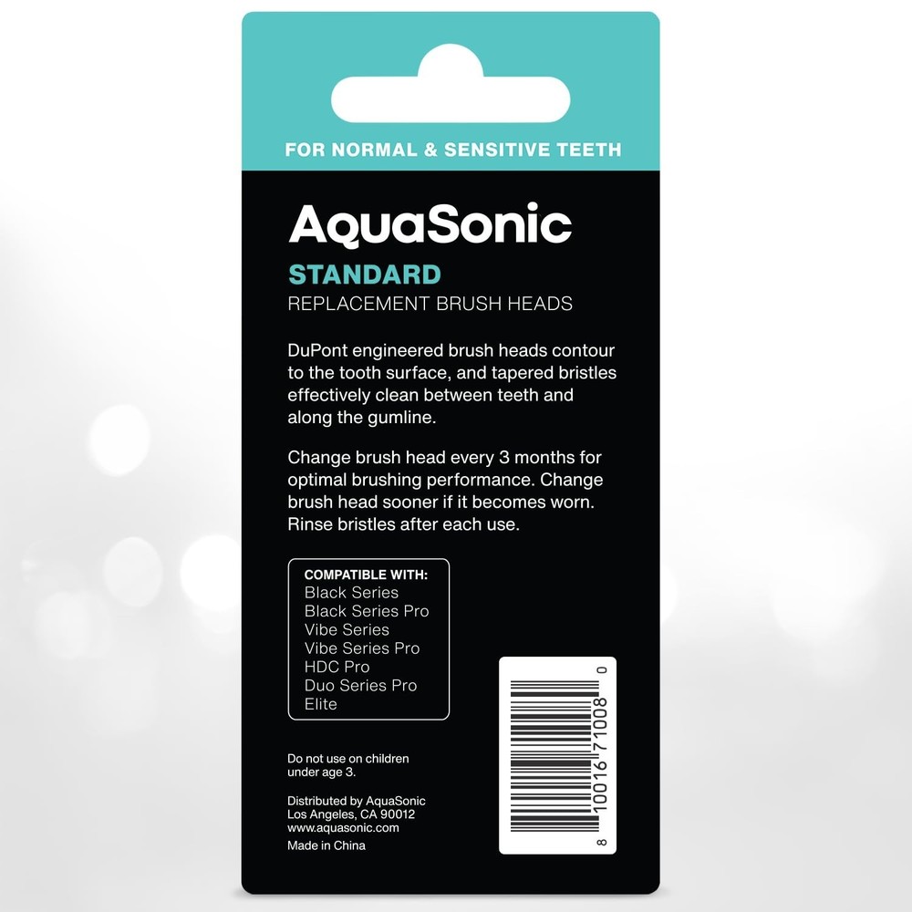 AquaSonic Standard Replacement Brush Heads | for Normal & Sensitive Teeth | C...