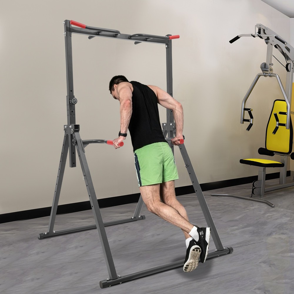 Adjustable Pull Up Bar Dip Station for Home Gym Strength Training Workout 440lbs