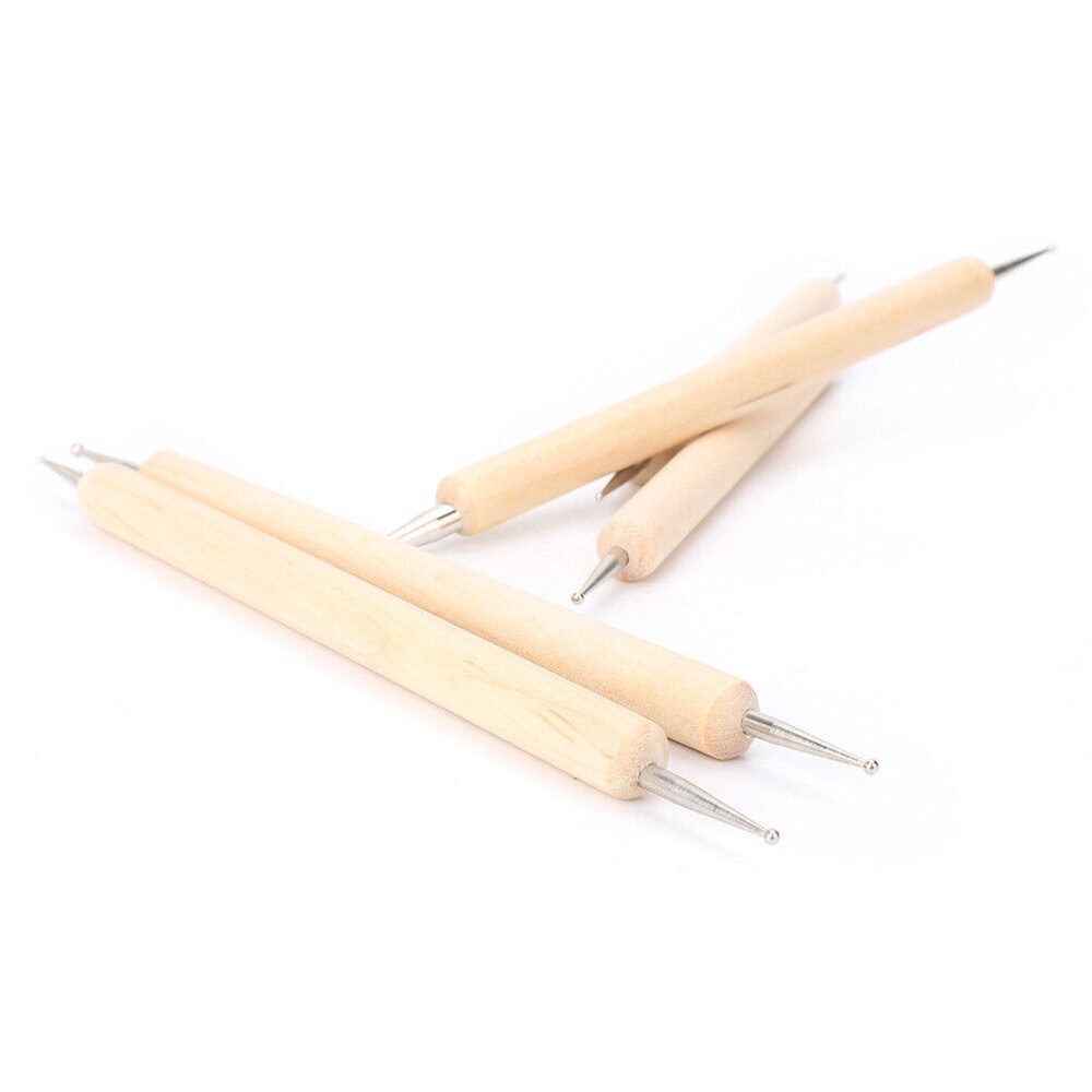 5PCS DIY Leather PMC Craft Modelling Splicing Embossing Spoon Carving Tool Kit