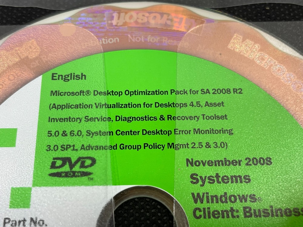 Microsoft Desktop Optimization Pack for SA 2008 R2 DVD Windows Software