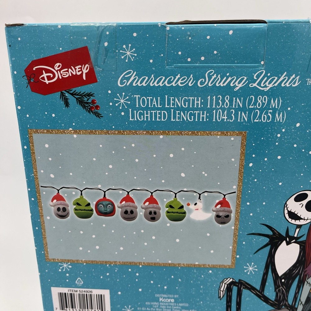 Disney Nightmare Before Christmas Character Musical String Lights 8 NEW