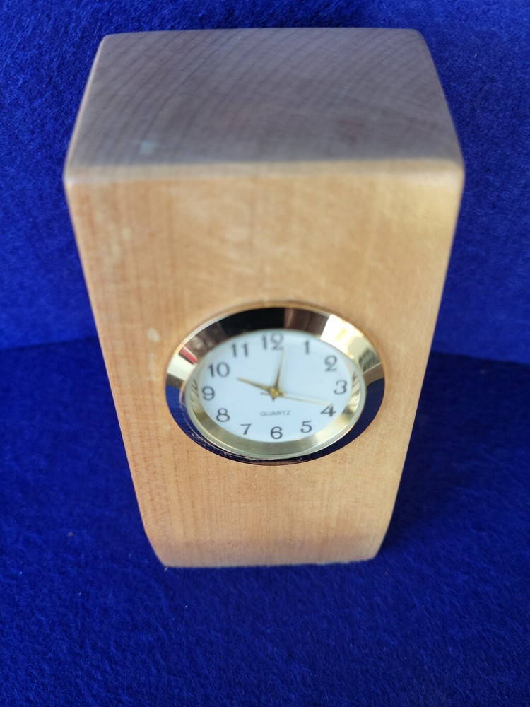 Handcrafted Big Leaf Maple Wood Desk Clock, 4 Styles