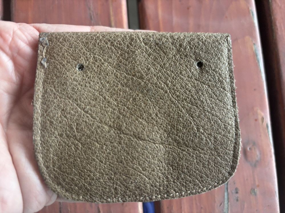 Original German WWII Tan Leather Case for Identification Tag