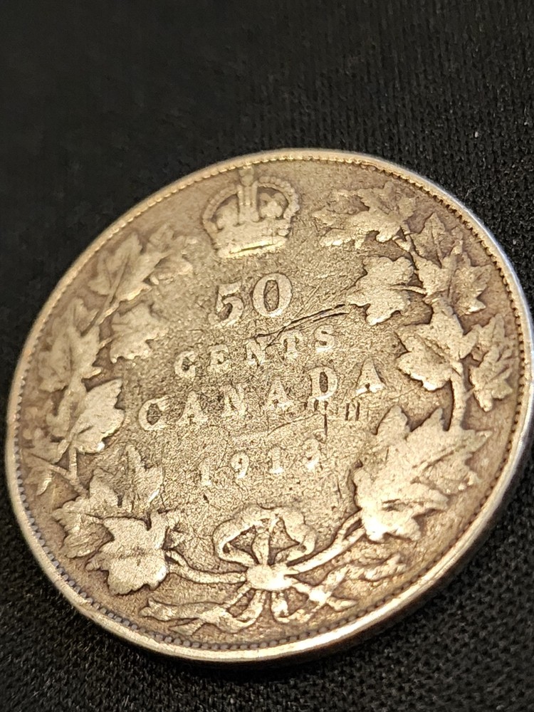1913 Canada 50 Cents Silver Coin