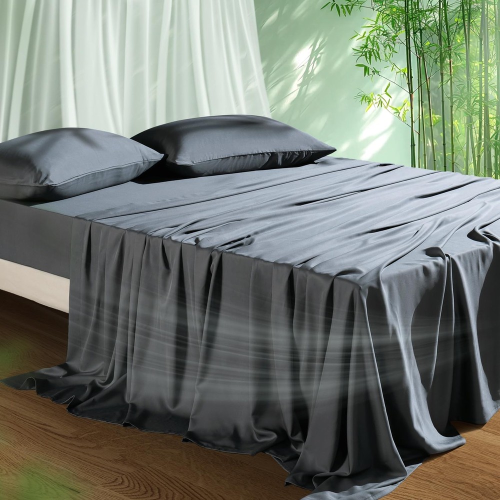 Cooling Sheets Set Queen Size, Viscose Derived from Bamboo for Hot Sleepers |...