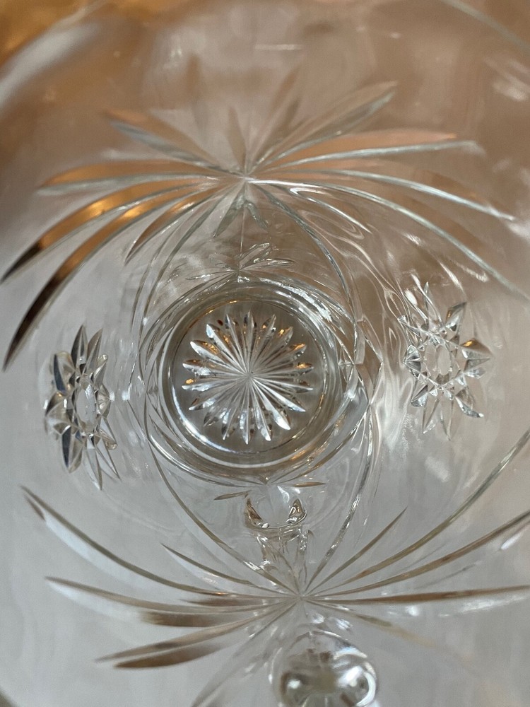 Vintage Crystal Pitcher 8 inches tall