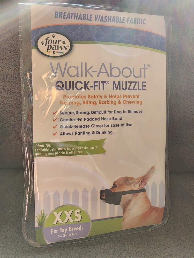 New In Package Four Paws Walk-About Quick-Fit Dog Muzzle 0-XX-Small