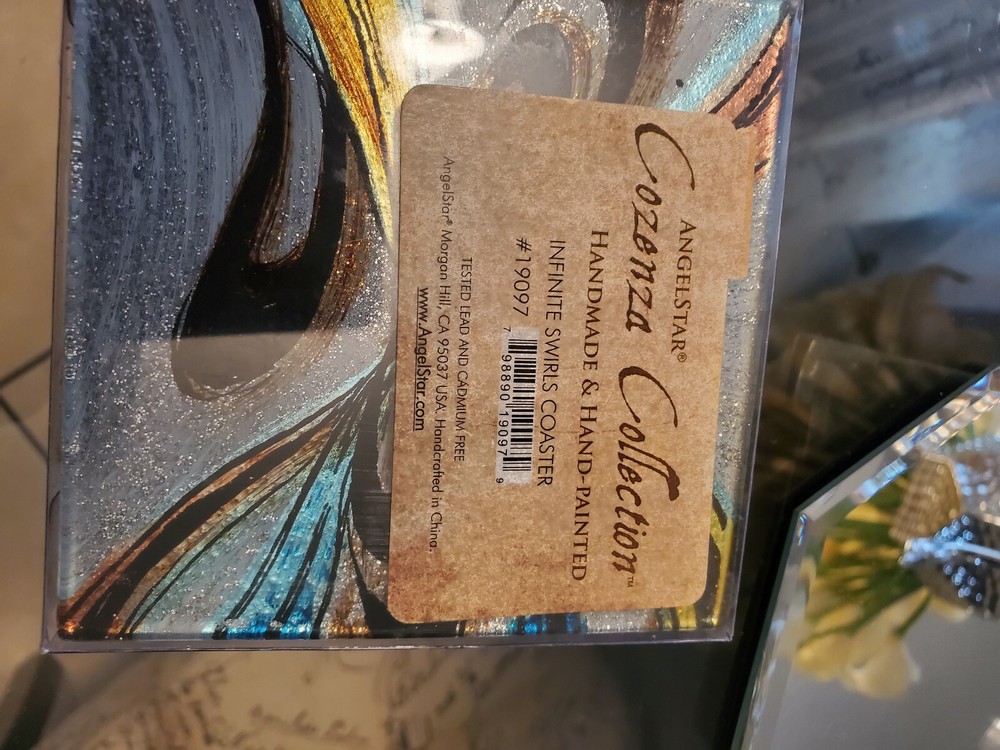 Pair Of Decor Plates And 4 Matching Coasters
