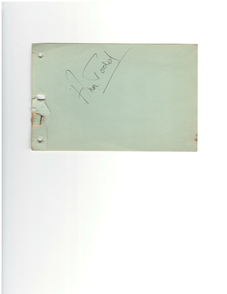 ACTRESS ANN TODD  AUTOGRAPH ON ALBUM PAGE