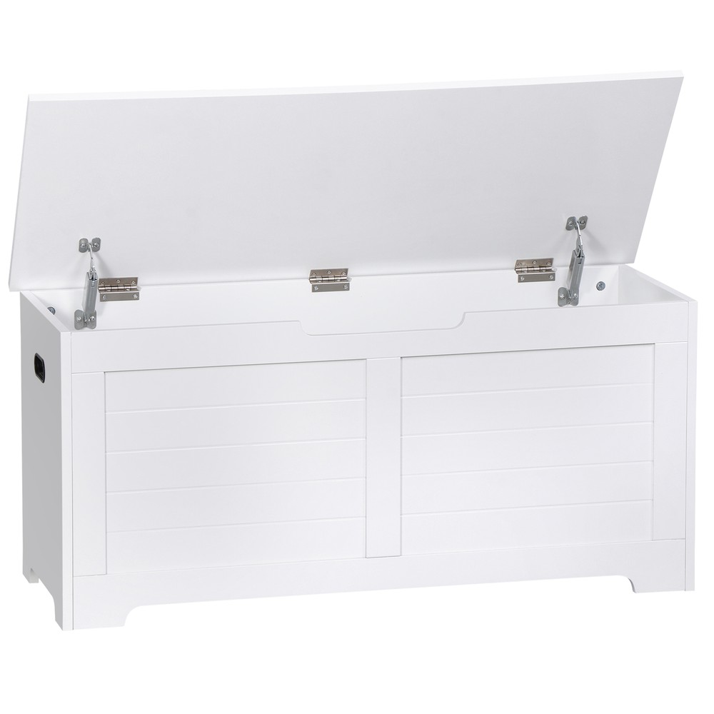 Storage Chest Storage Trunk with 2 Safety Hinges Storage Bench Shoe Bench White
