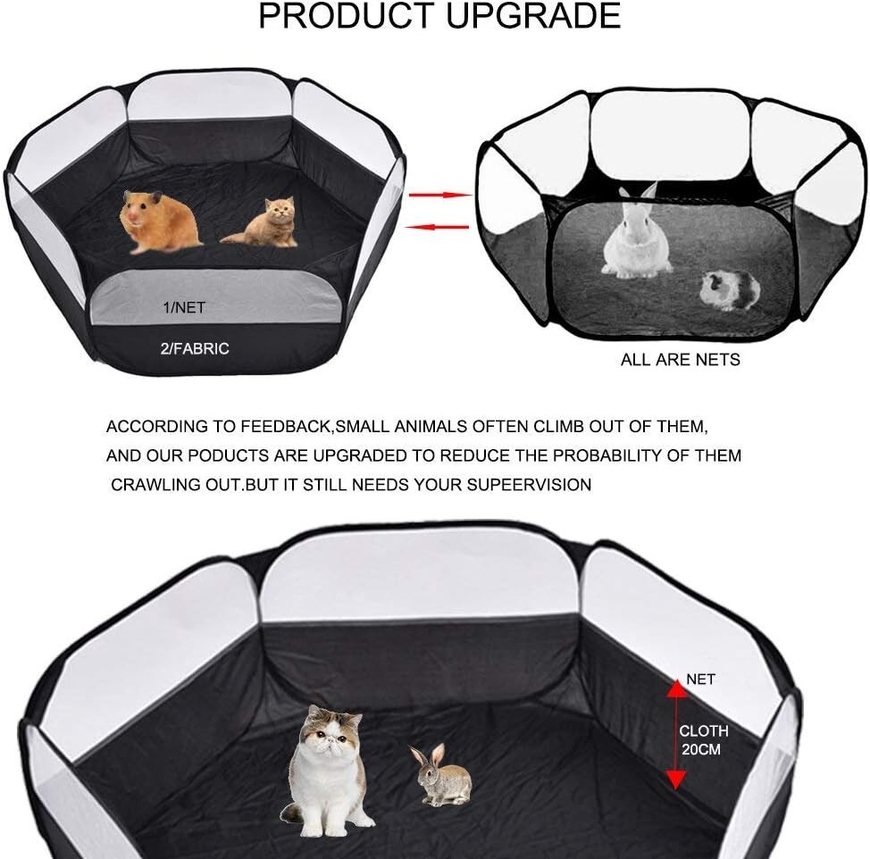 Lightweight Waterproof Pet Playpen - Fun & Secure Space for Small Animals