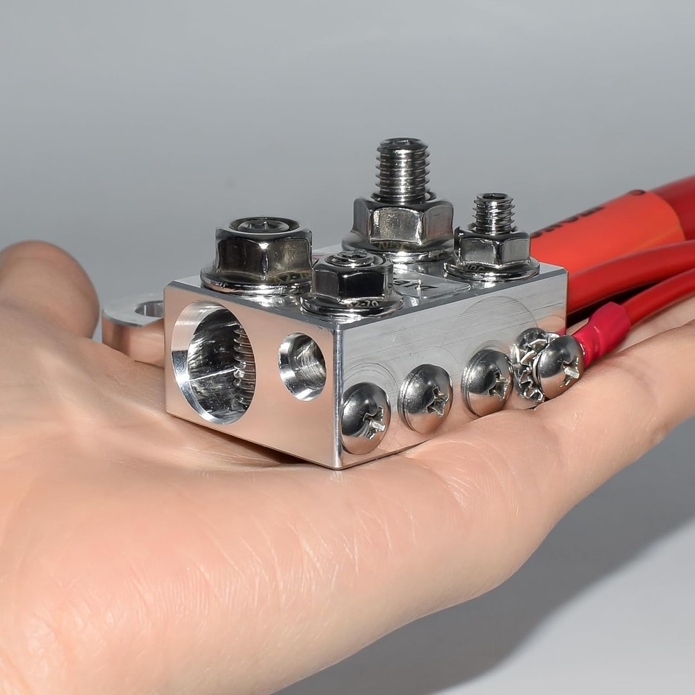 Compact Multi-Size Battery Terminal with Bolt Down Ends