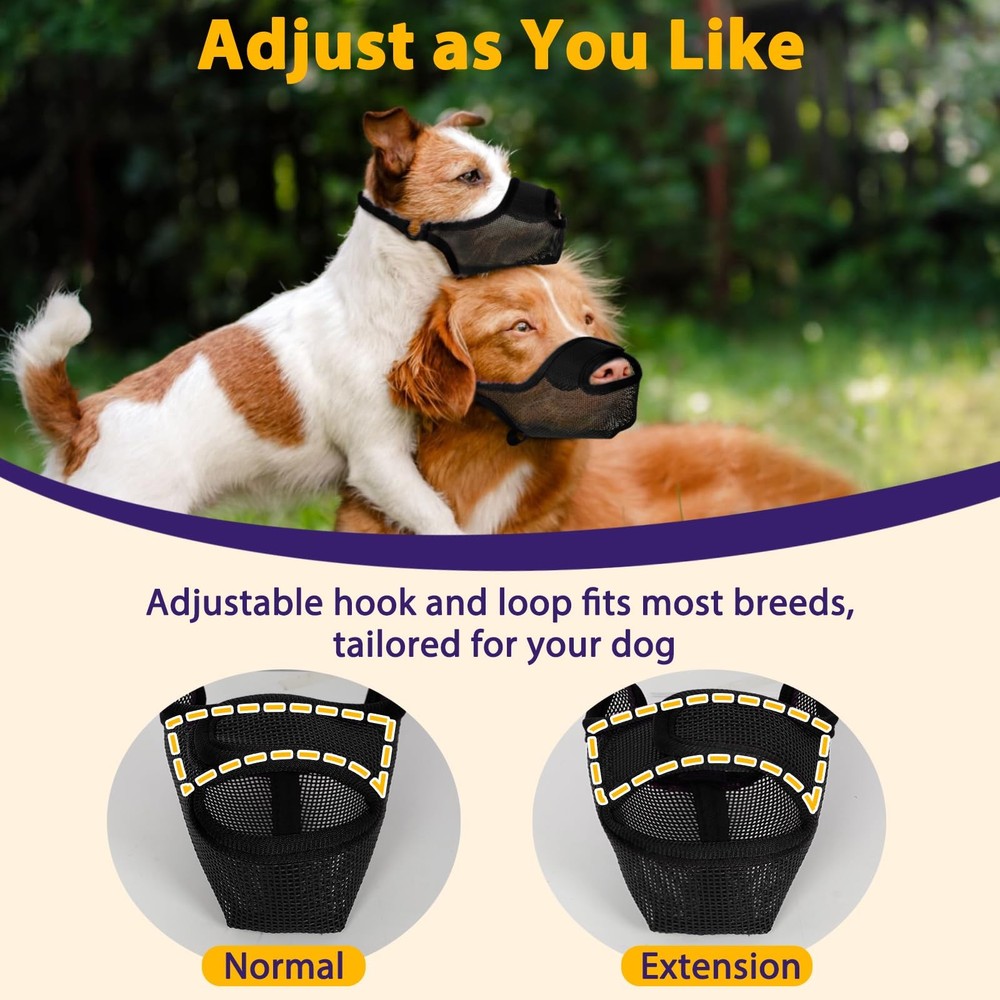 Dog Muzzle, Mesh Muzzle for Large Medium Small Dogs Allows Full Pant Drinking...