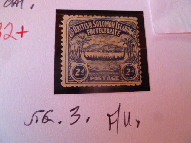 BRITISH SOLOMON ISLANDS 2D BLUE   SG.3. F.U