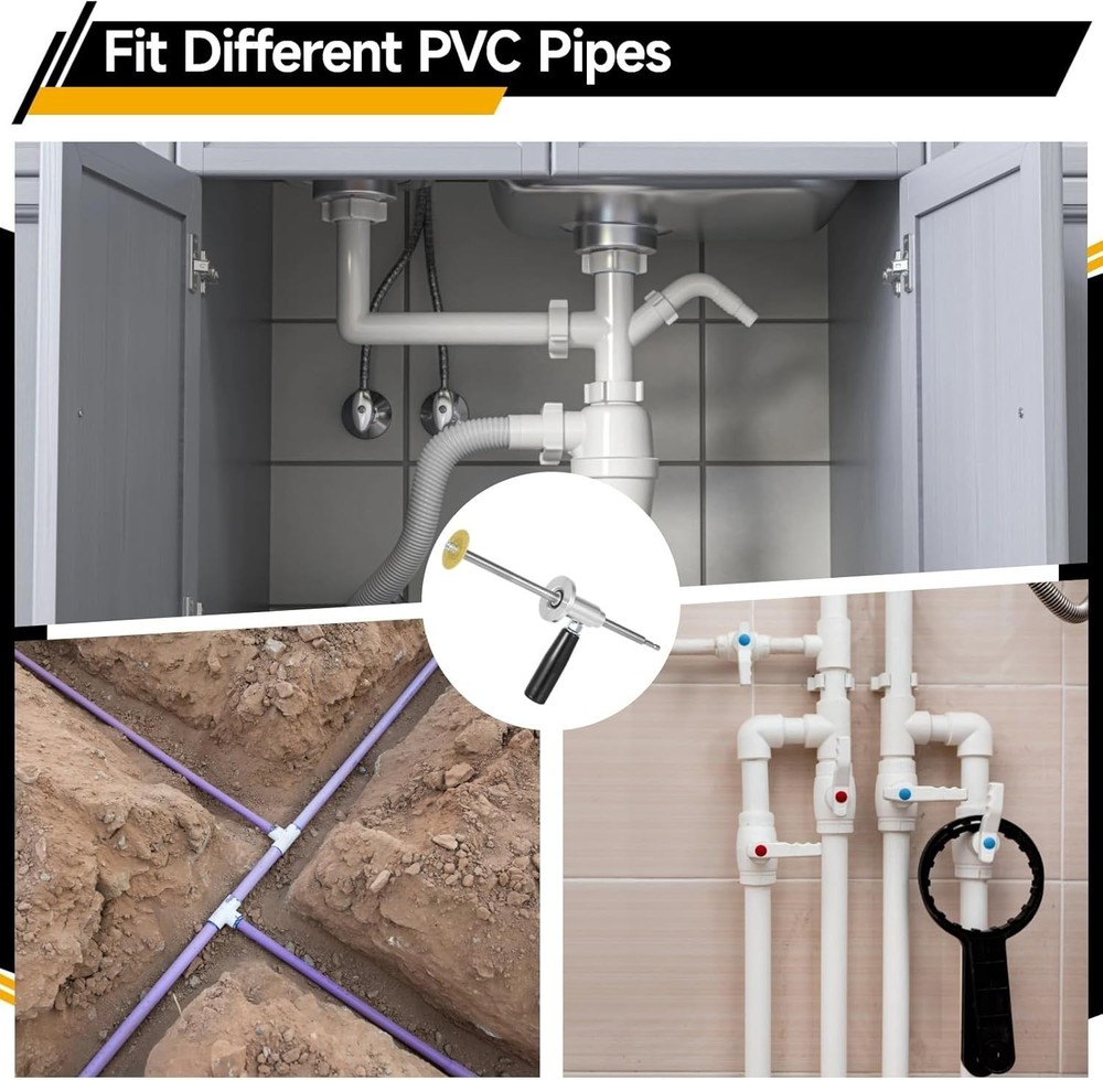 inside Pipe Cutters for PVC Pipe, 2 Sets Pipe Cutter Tools, Includes Diamond Gri