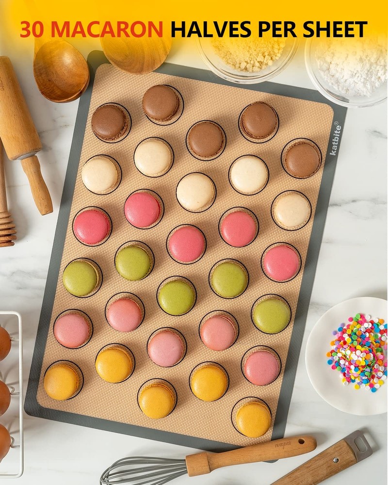 Macaron Silicone Baking Mats, Katbite Macaroons 2 Pack, 2 Pack