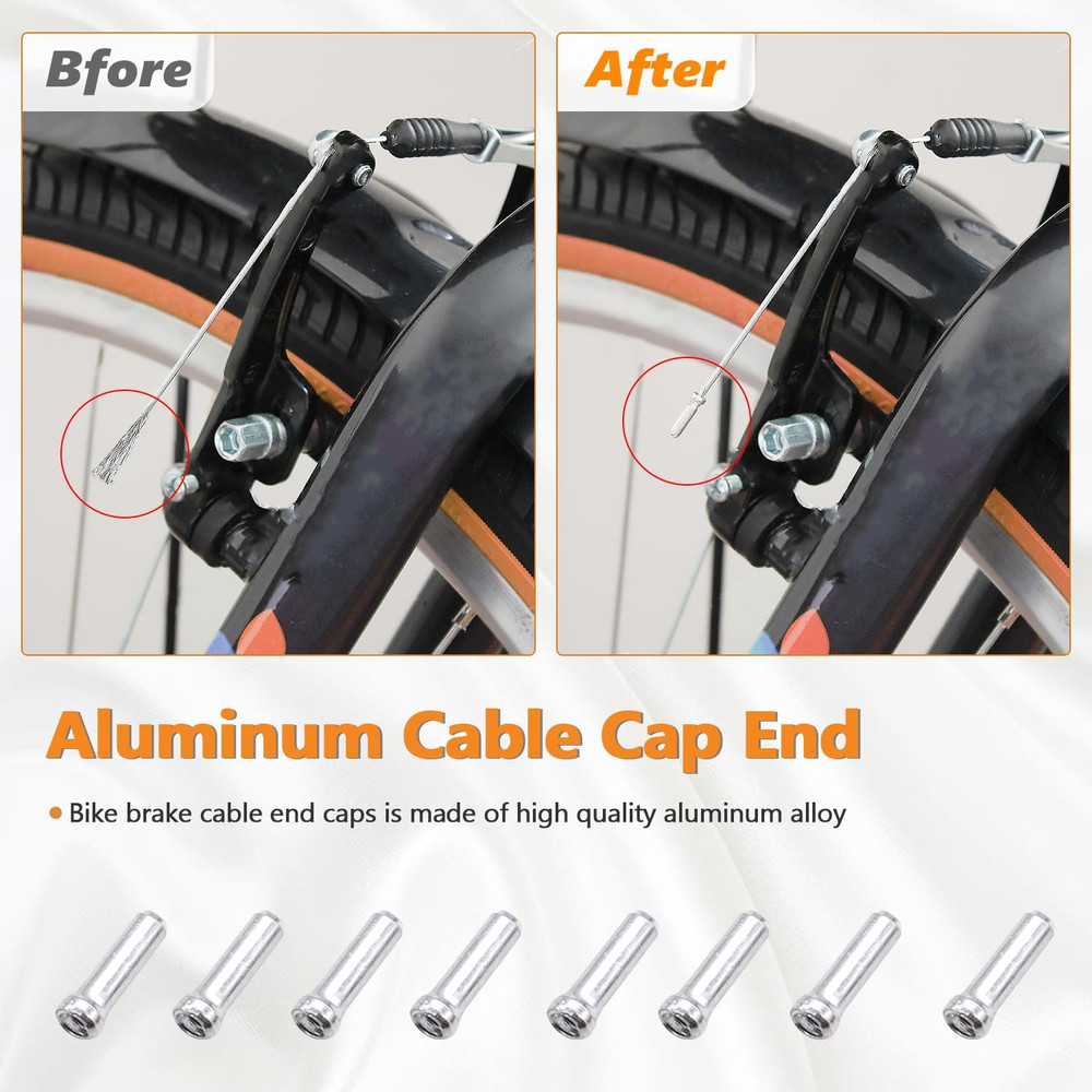 Mannk Universal Bicycle Cable Kit - Shift & Brake Cable Housing with End Caps &