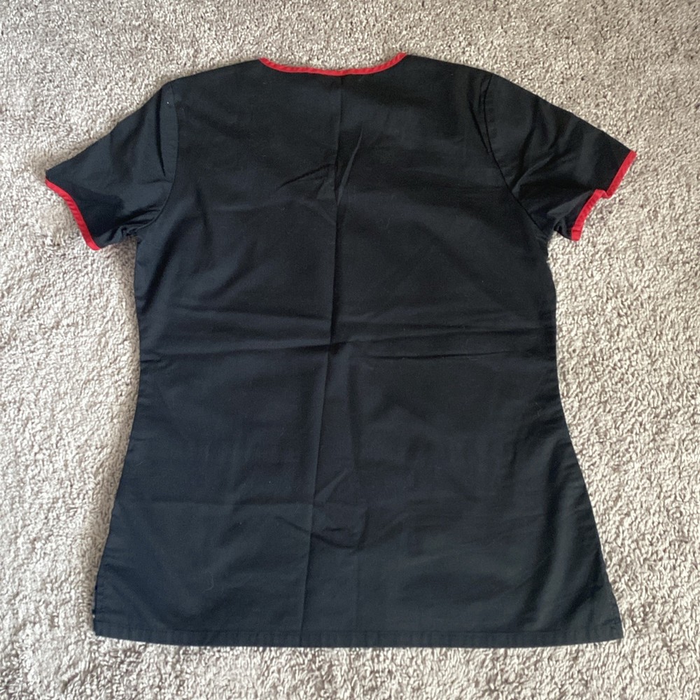 Black And red Disney Mickey Mouse Scrub Top Size Small