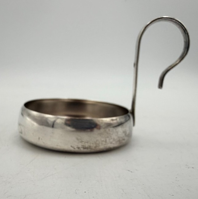 Antique Silverplate Chamber Candle Holder Ring Handle Night Light