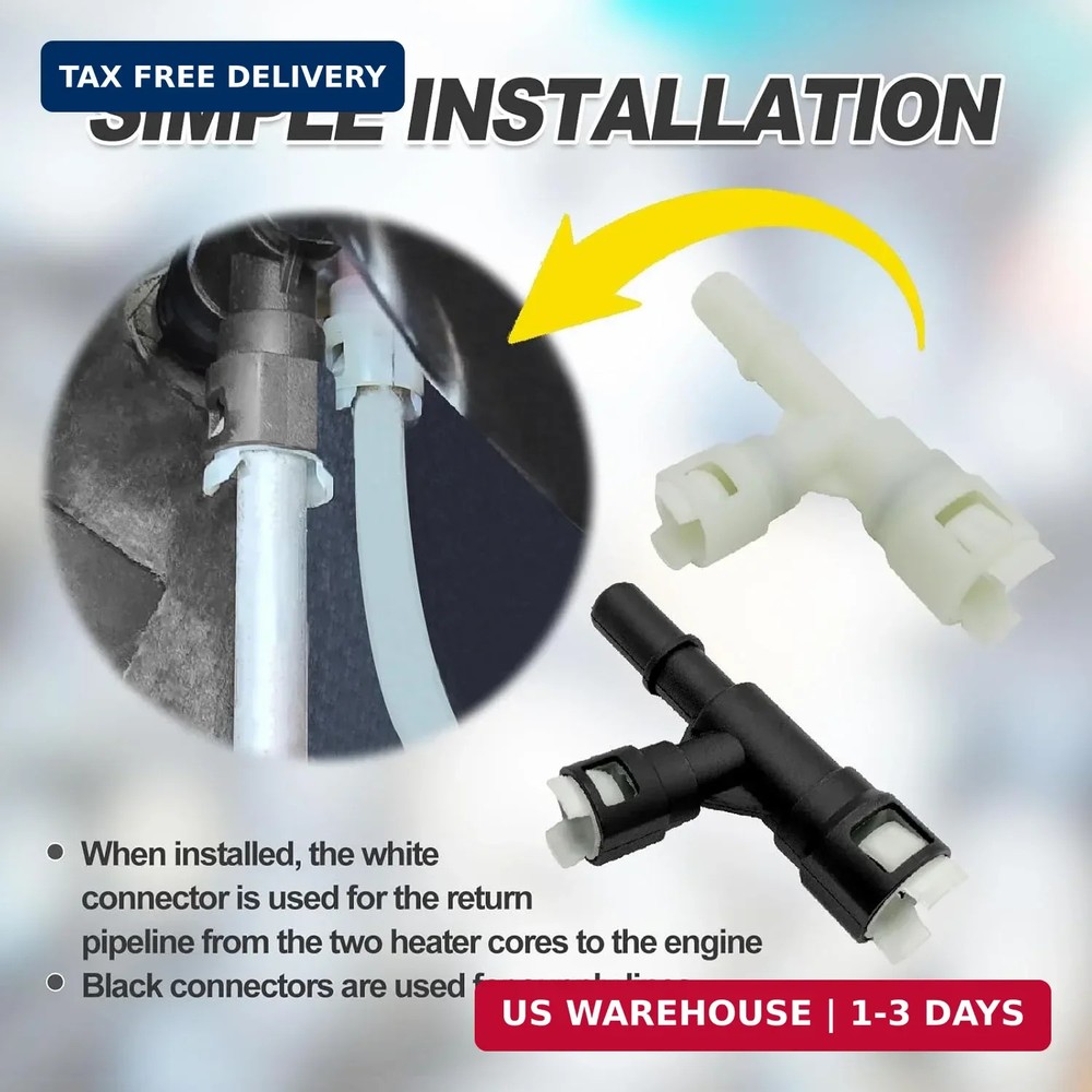 2 PCS HVAC Heater Hose ABS Plastic Fitting Tee Connector 15055343 15055342 Repla