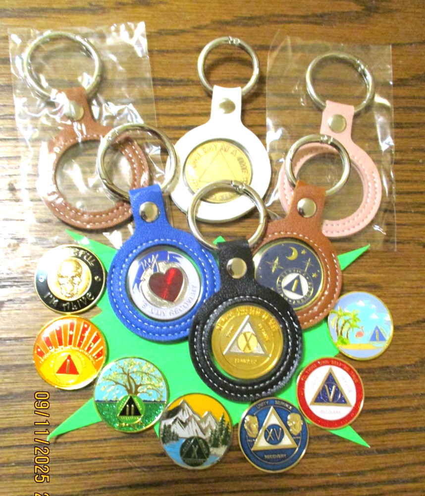 Brass Coin AA NA Chip Sobriety Inspirational All 12 step programs