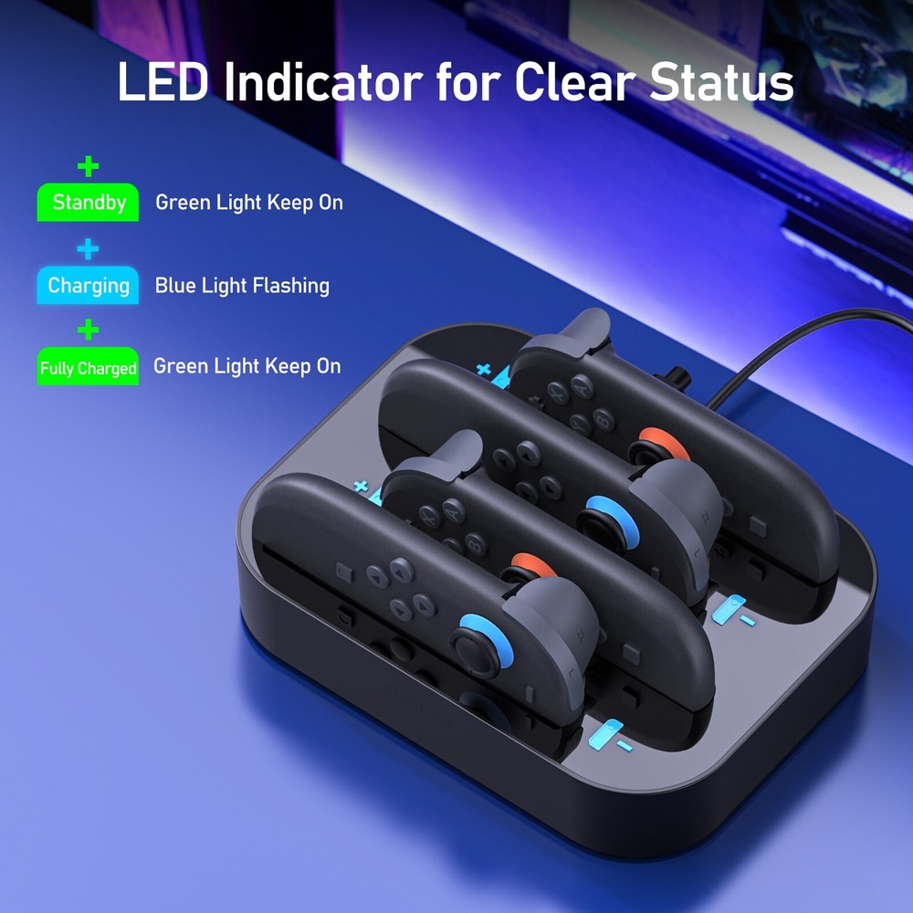 4 in 1 Controller Charging Dock for Nintendo Switch 2 Joy Con Charger Station