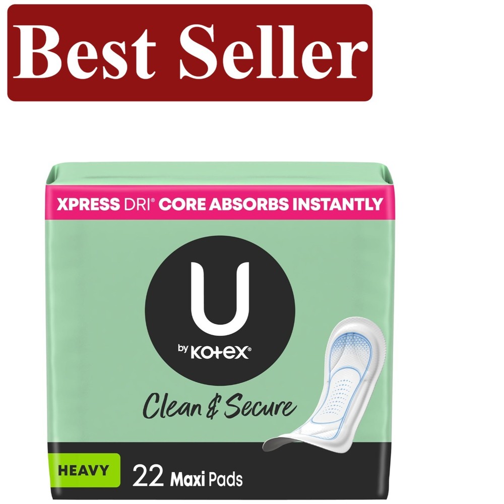 Clean & Secure Heavy Absorbency Maxi Pads, 22 Count - Gentle & Reliable Prote...