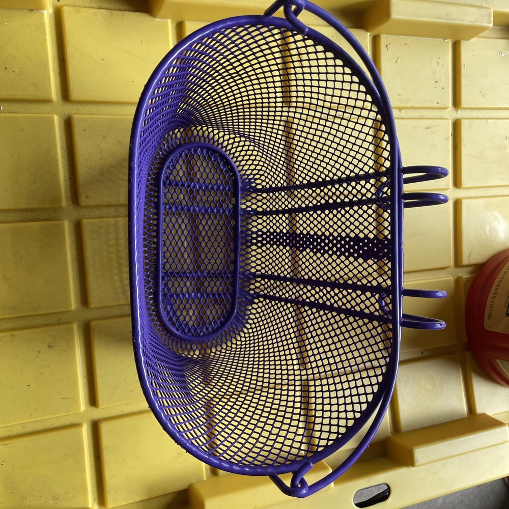 BIRIA Basket with Hooks Purple Front Removable Wire Mesh Small
