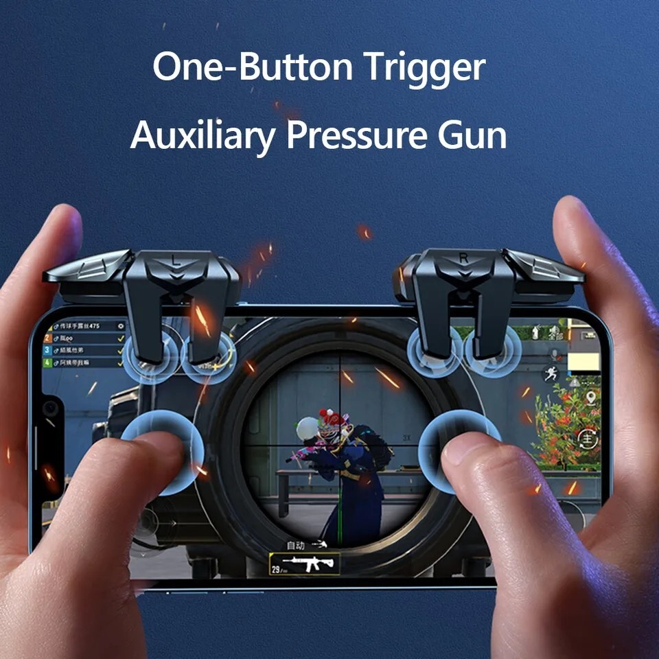 1 Pair Six Finger Operation Mobile Game Trigger Controller Gamepad for Phone