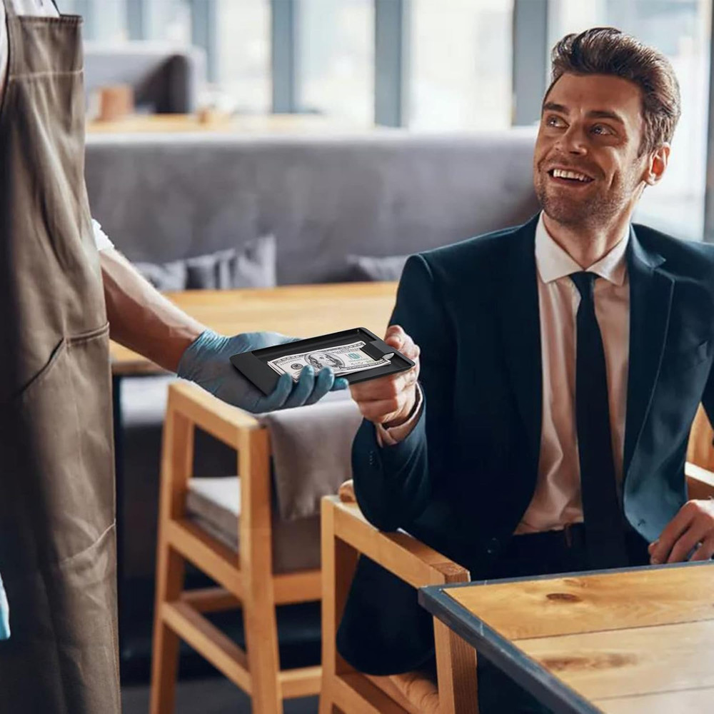 20 Pack Check Holders Black Plastic Tip Trays Restaurant Check Presenters