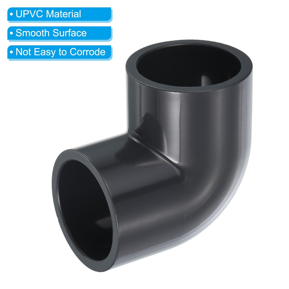UPVC Elbow Fitting Pipe 32mm, 2pcs 90 Degree Connector Adapter, Grey